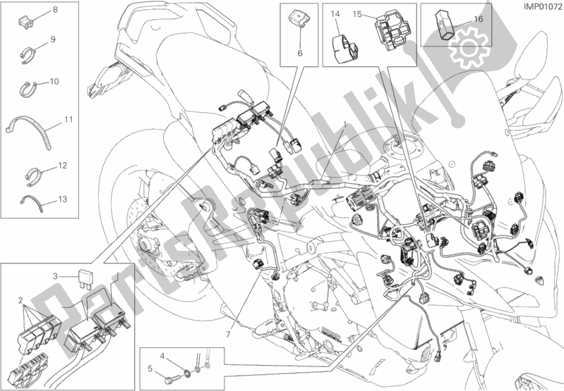 Toutes les pièces pour le Faisceau De Câblage du Ducati Multistrada 950 Brasil 2019